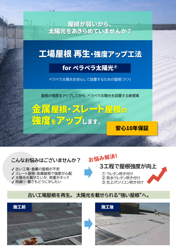 工場屋根再生・強度アップ工法の図解